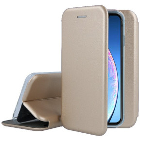 Луксозен кожен калъф тефтер ултра тънък Wallet FLEXI и стойка за Apple iPhone 12 mini 5.4 златист 